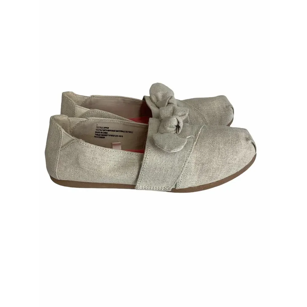 MajPow Girl’s Beige Bow Slip-On Flats 3